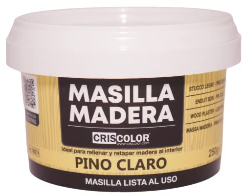 Masilla Madera Pino/Masilla Para Rellenar y Retapar/Masilla Reparadora Lista Para Usar/Pasta Para Madera/Envase de Plástico con Abre Fácil de 250 gramos.