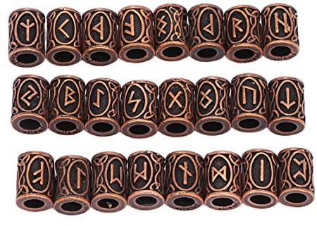 24 Pezzi di Rame Antico Perline per Capelli Vintage Grande Foro Metallo Intrecciare Tubo Perline per Gioielli Fai Te Decorazione dei Capelli Barba Perline Metallo Intrecciare Perline Tubo Perline