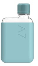 memobottle A7 (Sea Mist) Bundle - 6oz (180ml) - Bottle, silicone sleeve & lid | Compact Flat Bottle for Bags & Pockets | BPA Free Tritan | Modern & Minimalist | For Gym, Work & Travel
