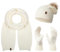 Rock Creek Winter Mütze mit Bommel Schal Set Geschenkset Wintermütze Winterschal Winterhandschuhe Herrenmütze Damenmütze U-103 Weiß Einheitsgröße
