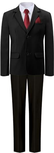 mintgreen Boys' Suits & Blazers, Kids Wedding Outfit Party Formal Pageboy Prom Tuxedo, Black, 9-10 Years, Tag 10