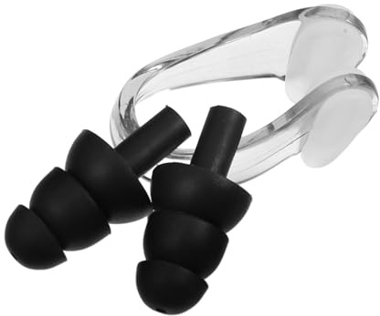 TOBBOMEY Tappi per Orecchie da Nuoto in Gel di Silice Clip per Naso Protezione per Orecchie e Naso Attrezzatura da Nuoto per Adulti