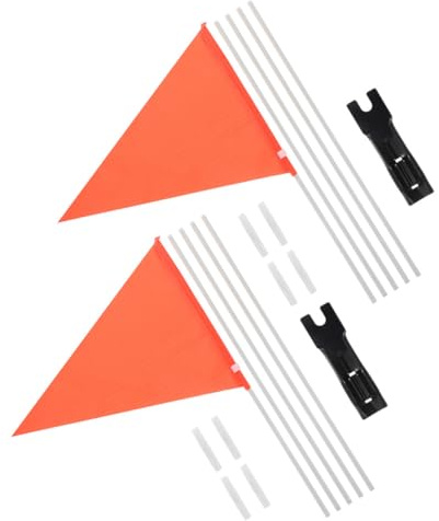 ERINGOGO 2 set Bandiere per Bicicletta Arancioni Resistenti all Usura Accessori per Sicurezza Visibilità Adatte Steli Bici Scooter Rimorchi e Portapacchi Outdoor