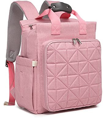 KONO Wickelrucksack Wickeltasche Baby Rucksack Großer Multifunktional Babytaschen für Mama und Papa (Rosa)