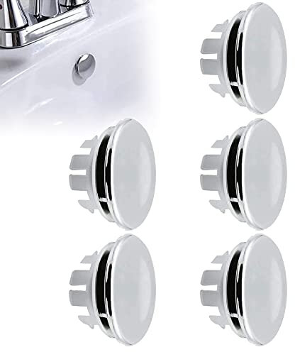 Waschbecken Überlauf Abdeckung, Überlauf Stöpsel, Überlaufrosette waschbecken, Waschbecken Überlauf Ring, Waschbecken Ersatzteile, Ersatz Überlaufring, für Badezimmer Toiletten Küchen, 5 Stück