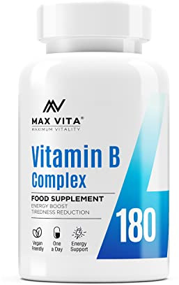 Vitamin B Complex High Strength - 180 Vegan Tablets with Biotin, Folic Acid & VIT B12 Methylcobalamin - Energy Boost, Tiredness and Fatigue Supplement - UK Made - 6 Month Supply - One Tablet a Day