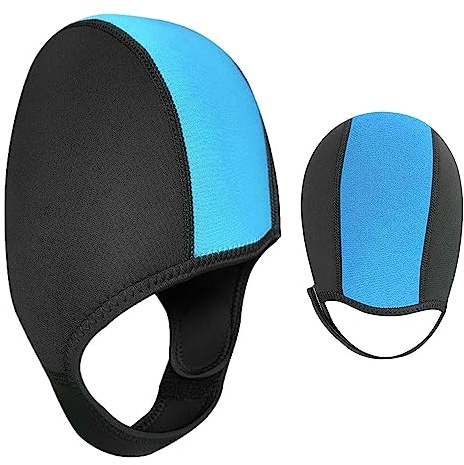 Swimcaps - Gorro de natación térmico de neopreno de 2.5 mm para mujer, gorro de natación térmico con correa adhesiva, gorro de natación ajustable para hombres y mujeres Zonewd
