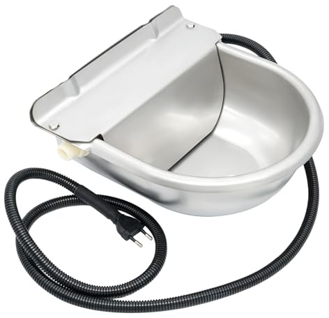 MUALROUS 220V Automatischer beheizter Wassernapf Futtertrog konstanter Temperaturspender Tränke für Haustiere Hunde Pferde Rinder Ziegen Schafe mit Schwimmerkugelventilen