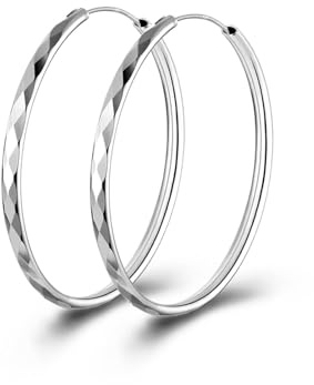 Créoles légères en argent 925 pour femme - Hypoallergéniques - 30/40/50/60 mm