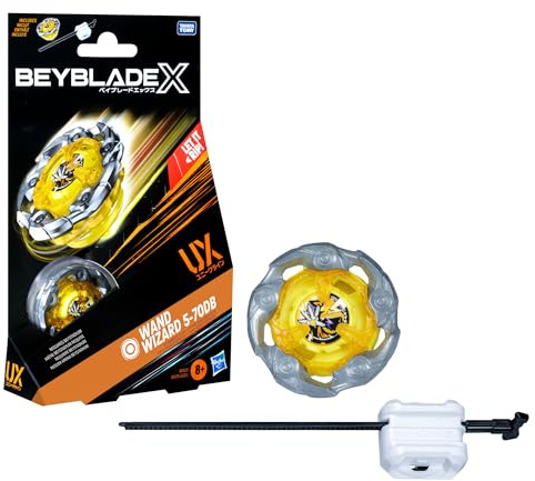 Beyblade X Wand Wizard 5-70DB UX Starter Pack Set with Stamina Type Top and Launcher; Authentic Takara Tomy Battle Tops Games/Toys for Boys and Girls 8+