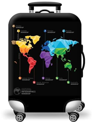 Funda para Maletas Fibra de poliéster Fundas Maletas de Viaje Polvo Fundas para Maletas de Viaje Talla L (25-28 Pulgadas) Lo Esencial para Viajar (M(22-24Inch))