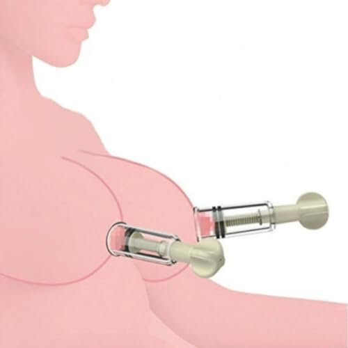 COOFINE Breast Pump Cups （2pcs） Nipple Suckers Vacuum Suction Cup Breastfeeding Mother and Women Nipple Suckers for Flat Shy and Inverted Nipples Cups Clear