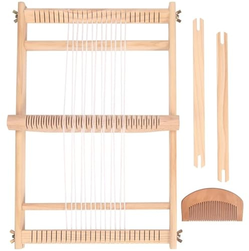 YXINAER Metier a Tisser Métier à Tisser Multi-métiers en Bois Chaîne Grand Cadre Métier à Tisser Barre à Lisses Tissage Planche Textile Tisserand Tapisserie Débutant