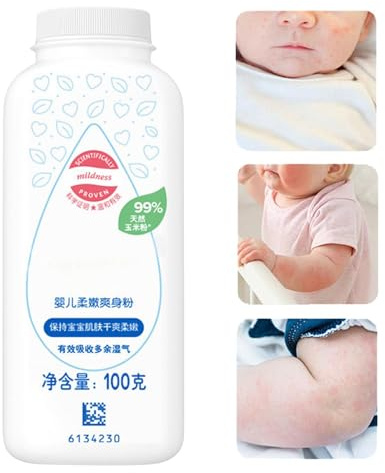 Dreuhuing Cornstarch Powder for Sensitive Skin - 100g Organic Plant Ingredients Powder for Kids,Naturally Derived Cornstarch Moisture Absorbing Cooling and Soothing Powder