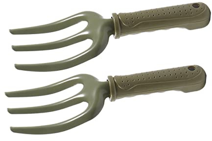 BESPORTBLE Horquilla De Jardinería De Hierro De Mano Para Plantar y Deshierbar Jardín y Macetas, Herramienta 3 Dientes Resistentes, Set De 2 Piezas, Duradera y Antioxidante