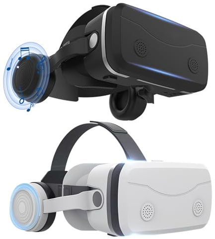 Qianhuan Casque de réalité virtuelle 3D : Lunettes Mobiles, Console de Jeux Tout en | Qianhuan Magic Mirror Lunettes avec écouteurs, Dispositif pour Smartphone pour Divertissement imme