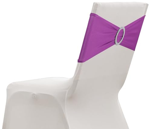 sourcing map Paquete de 20 bandas elásticas para silla, banda elástica para silla con hebilla deslizante, lazos elásticos universales para bodas, fiestas, ceremonias, eventos, decoración de eventos