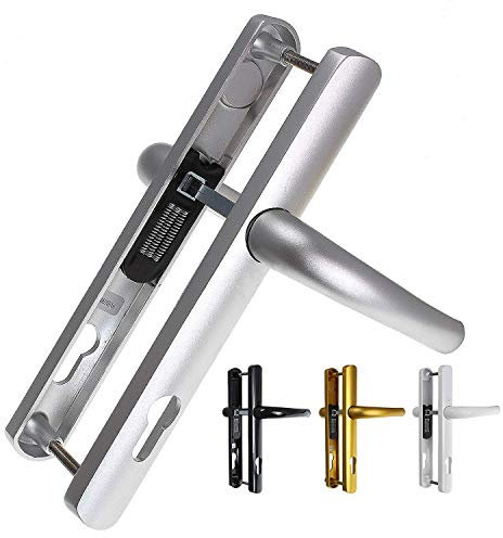 Yale P-Y2G-SSLL-SS Superior Door Handle, Standard Security, 92mm Centre, 215mm Fixing Holes Distance, for PVCu Doors, Silver Finish, Works with cylinders and mortice sashlocks, Visi Packed