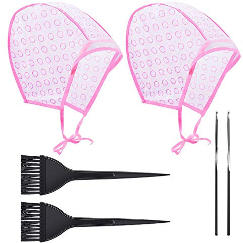 Cuffia Per Capelli Per Meches Colorazione Punte Completa Di Uncinetto Coloring Hair Hook Frosting Cap
