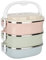 lyrlody Fiambrera Térmica de Acero Inoxidable Bento Box con 1/2/3 Fiambrera Hermética Portátil con Asa para Adultos Y Niños(3 capas)