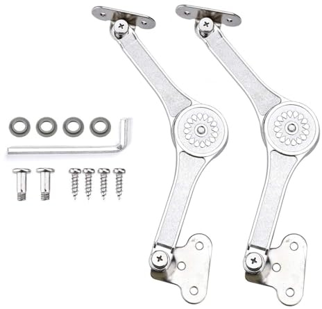 Lid Support Hinge BADALU Toy Box Hinges Soft Close,Heavy Duty Lid Stay Hinges Perfect for Cabinet,Closet,Wardrobe or Toybox 110 Degree (1 Pair)