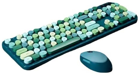 TzBBL Ensemble clavier et souris sans fil 2,4 G 104 touches (Vert-A)