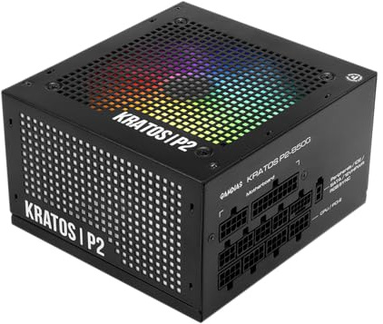 GAMDIAS KRATOS P2 850W PC-ATX-Netzteil, Vollmodulares, Leiser PWM-Lüfter, 80 PLUS Gold, ATX 3.0 & PCIe Gen 5.0, 12VHPWR-Kabel inkludiert, ARGB Sync