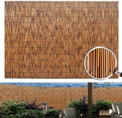 Cloison De Rouleau De Bambou Personnalisée 1.2X24M 1.3X25M 1.4X26M 0.8X27M 0.9X30M Clôture De Roseau De Jardin D'écran De Balcon Avec Attaches Zippées Décoration De Clôture De Piscine Privée Panneau