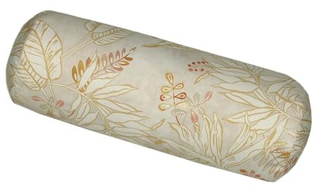 beties - Blattgold -, Nackenrollenbezug ca. 15x40 cm in Taupe, edle Blätter aus der Atelier Collection in Premium Qualität