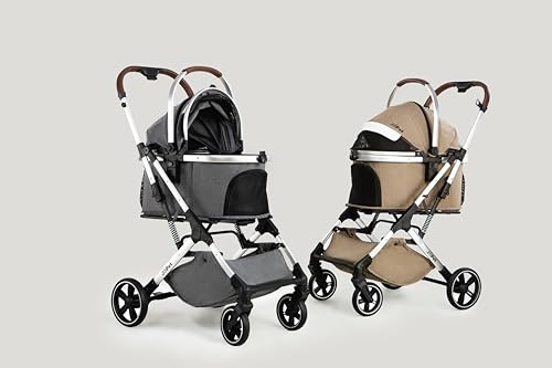 JoPet Pet Stroller for Small and medlium Dogs, Aluminum Alloy Frame, Dog cat Stroller, Foldable carts, Carrier, One-Hand Automatic Folding, Quick Release Wheel, PU Wheels