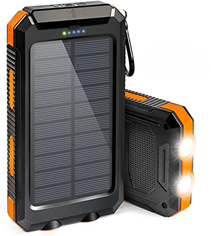 YELOMIN 38800mAh Solar Power Bank, Portable Charger USB-C Fast Charging Compatible with iPhone Samsung, Dual LED Flashlight Battery Pack, 3 Output Backup Charger for Camping Hiking Outdoor Emergency