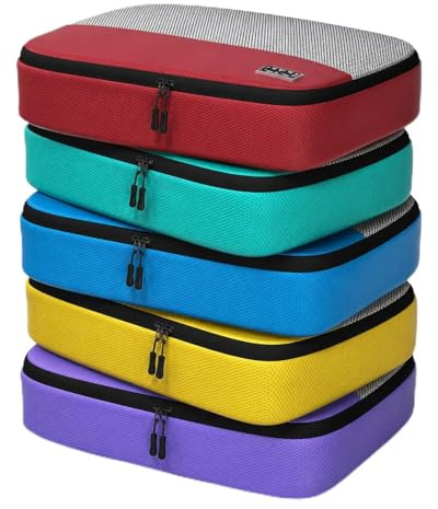 Medium Packing Cubes for Travel - 5pc Packing Cubes for Suitcases - Lightweight Luggage Organizer Bags (Non-Compression)