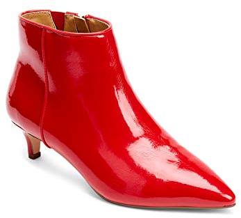 Comfortview Meredith Bootie Short Ankle Boot Low Heel Women's Winter Shoes (Wide Widths Available) - 8 1/2 WW, Red Patent (Wide Widths Available)
