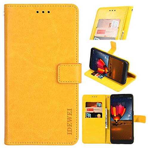 Funda para Xiaomi Redmi Note 9 Funda de Cuero Premium para Billetera [Ranuras para Tarjetas] [Pata de Cabra] [Hebilla Magnética] Carcasa para Xiaomi Redmi Note 9 Smartphone(Amarillo)