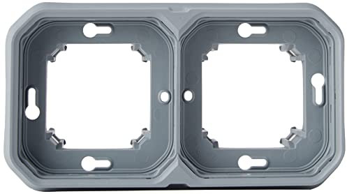 Legrand - Support plaque étanche 2 postes Plexo pour montage horizontal ou vertical en encastré des fonctions composables - gris