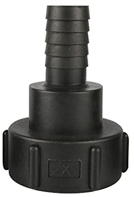 FOGWOWO Adattatore per tubo serbatoio IBC,60mm, filettatura grossa importata su 1(25mm), per tubo da giardino