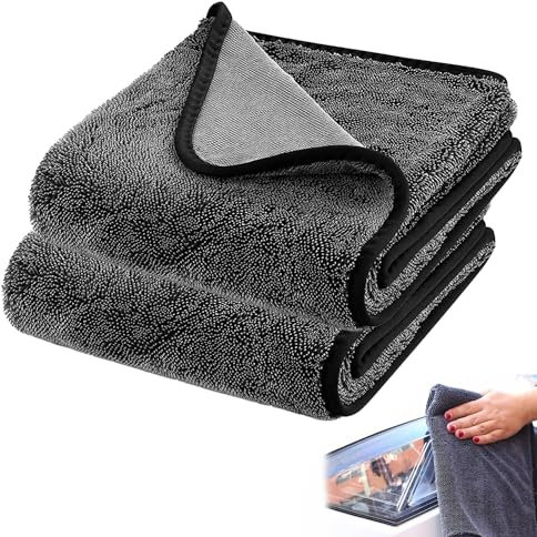 YeahBoom 2 Stück Bath XXL Trockentuch,60x90cm Duschkabinen Tuch zum Wasser Abziehen in Dusche & Bad,Auto trockentuch,Mikrofasertuch mit gedrehtem Flor für Wasserentfernung in Dusche und Bad