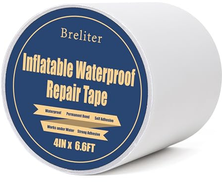 Breliter Inflatable Waterproof Repair Tape - Waterproof TPU Patch Repair Kit, Sealing Repair Tape for Air Mattress, Bounce House, Inflatable Toys, Swimming Ring - 4in x 6.6ft