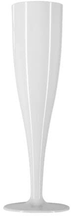 White Disposable Recyclable Plastic Champagne Flutes 160ml x 20