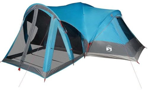 vidaXL Tienda de campaña Familiar Tipi 8 Personas Impermeable Azul, Tienda de campaña, Tienda de jardín, Refugio al Aire Libre, Tiendas de campaña
