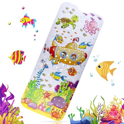 Zosenyer Tappetino Doccia Antiscivolo, 100 x 40cm Tappeto Antiscivolo Bambini per Vasca da Bagno, Doccia, Resistente Alla Muffa e Lavabile in Lavatrice-Senza BPA