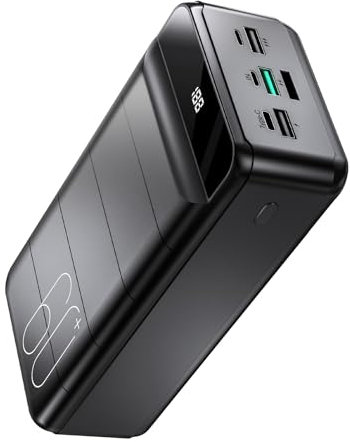 PDBEST Batterie Externe 60000mAh Charge Rapide, Chargeur Portable PowerBank 22,5W, avec Écran LED, 4 Sorties et 2 Entrées Compatibles avec iPhone Android Tablettes