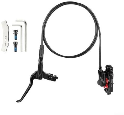 Besshepplo Kit freno a disco idraulico a doppio pistone per freni a disco per mountain bike pieghevole per manubrio della bicicletta (kit posteriore sinistro)