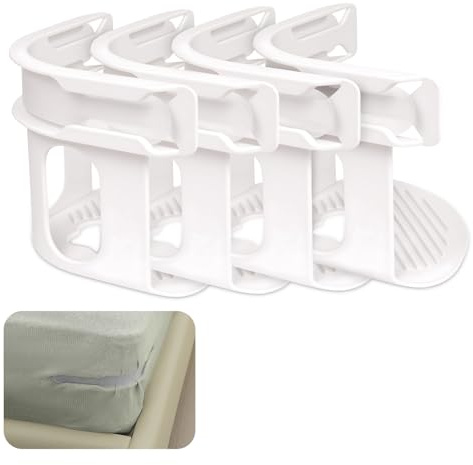 flintronic 4 PCS Clip di Fissaggio, per Lenzuolo, con Strisce di Bloccaggio, Materasso Angoli Antiscivolo per Lenzuolo, per di Fissaggio Angoli Lenzuola Mantieni