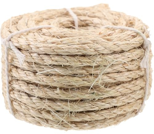 Healifty Corda Tiragraffi Gatti 6Mm X 10m in Sisal Naturale Multifunzionale per Ricambio e Fai da Te, Adatta a Colonne e Tappetini Tiragraffi per Gatti Adulti