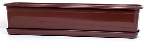 POKM Toolsmarket GmbH Balkonkasten Blumenkasten mit Untersetzer Venus 40 cm Braun