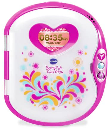VTech Pink Secret Safe Girls Tagebuch Farbe | Geheimes Tagebuch für Mädchen, Lernspielzeug mit Spielen, MP3-Verbindung & mehr | Geschenke für Mädchen im Alter von 5, 6, 7+ Jahren, Rosa