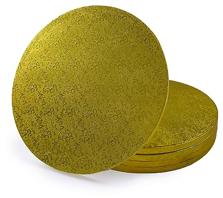 Miss Bakery's House® Cake Drum – Tårtfat – 12 mm – Ø 30 cm – guld – 5 stycken – tårtunderlägg