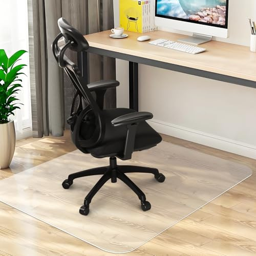 Office Chair Mat for Hard Wood Floors 47''x47'' Heavy Duty Floor Protector Computer Desk Chair Mats for Rolling Chairs, Easy Clean