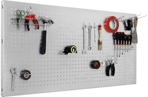Simon Rack Verktygstavla vägg 900x400x35 mm, med 17 för verktygsförvaring i garage eller verkstad, Metall, Galvaniserat Stål – Simonwork